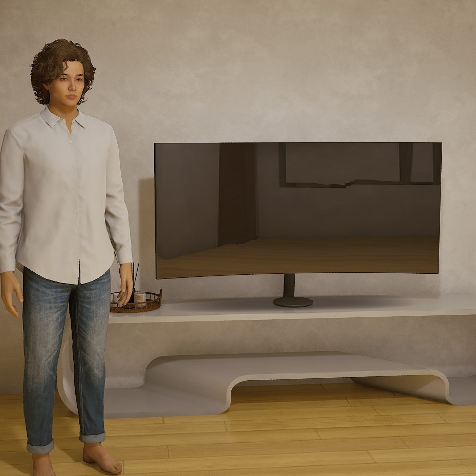 Stylized Metal TV Stand